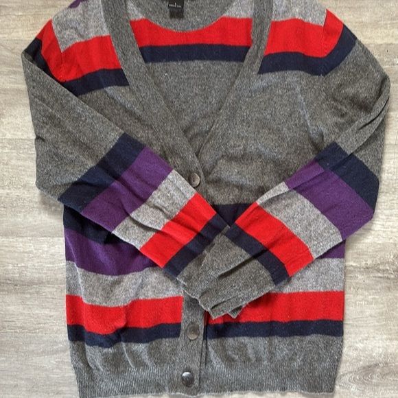 LOULOU Women's Colorblock Cardigan Sz L - Picture 3 of 8